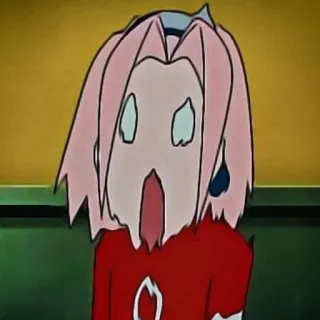 😫 Sakura Naruto anime, scared, shocked, shock, reaction, sakura, naruto telegram sticker