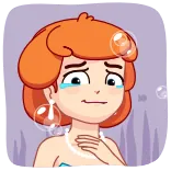 😢 weinend, traurig, verärgert, weiblich, Cartoon, orange Haare telegram sticker