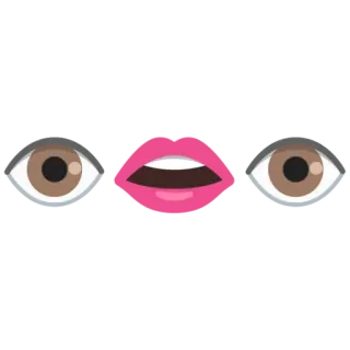 👀 mắt, môi, biểu tượng cảm xúc, miệng telegram sticker