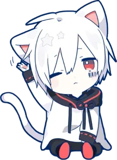 👋 Catboy, Anime, Chibi, Mignon, Manga, Kawaii, Oreilles de chat telegram sticker