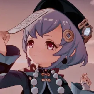 💜 Qiqi Genshin Impact qiqi, genshin impact, videogame, anime, schattig, zombie, personage whatsapp sticker