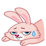 😓 rabbit, cartoon, exhausted, sweating whatsapp sticker