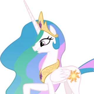😃 Princess Celestia My Little Pony Pony, Principessa, Celestia, Cartoni animati, Animazione, Magia, Amicizia telegram sticker