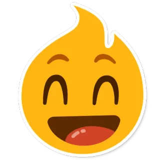 🤩 emoji, fire, happy, smiling, cartoon whatsapp sticker