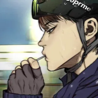 🚲 supreme Аниме, Манга, Шлем, Велосипедист, Леденец telegram sticker