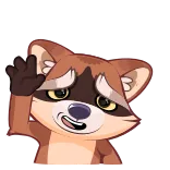 🥺 Waschbär, winkend, Cartoon, Tier, süß whatsapp sticker