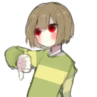👎 Chara Undertale chara, undertale, video game, evil, thumbs down telegram sticker
