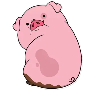 🐷 Waddles Gravity Falls porco, desenho animado, animal, rosa, Waddles, Gravity Falls whatsapp sticker