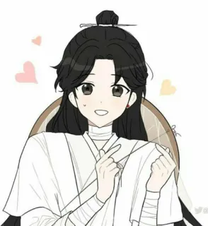 🥢 cartoon, character, anime, cute, hearts telegram sticker