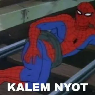 🕸 Spider-Man KALEM NYOT Meme, Spider-Man, Drôle, Kalem Nyot, Tagalog whatsapp sticker