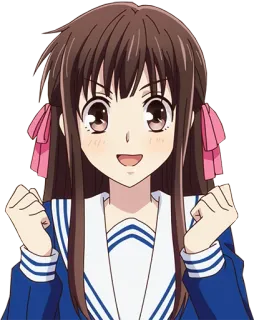 😤 Tohru Honda Fruits Basket Аниме, Мультфильм, Персонаж, Тору Хонда, Fruits Basket telegram sticker