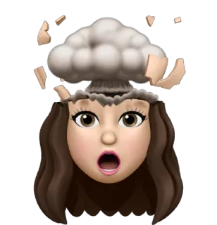 🤯 Biểu tượng cảm xúc, Vụ nổ, Đầu, Sốc, Ngạc nhiên, Choáng váng, Phim hoạt hình telegram sticker