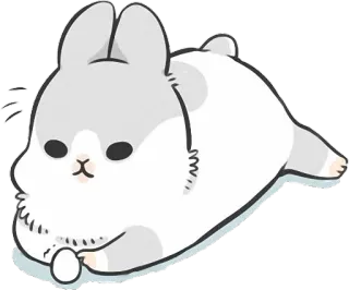 🐇 królik, zajączek, zwierzę, słodki, leżący, kreskówka, naklejka telegram sticker