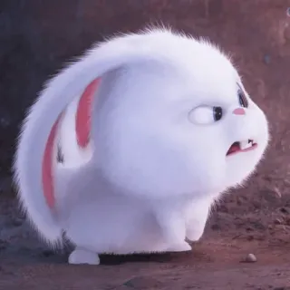 ☁️ Snowball The Secret Life of Pets coniglio, coniglietto, pelliccia bianca, animato, carino, animale, animale domestico whatsapp sticker