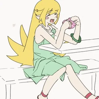 🍩 Anime, Chica, Dona, Comiendo, Personaje, Lindo whatsapp sticker