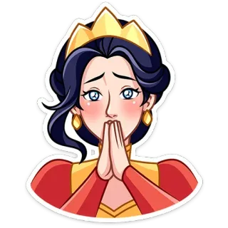 ⭐ プリンセス, 王冠, 懇願, 王室, 漫画 telegram sticker