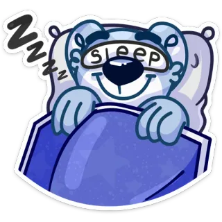 😴 SLEEP tidur, tertidur, beruang, malam, zzzzz, tempat tidur, bantal whatsapp sticker