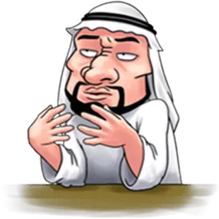 😒 cartoon, arab, middle east, character, culture, beard, man telegram sticker
