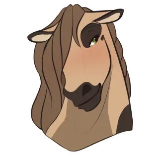 😳 Pferd, Tier, Porträt, Cartoon, Pferdeartig, Zeichnung, Illustration telegram sticker