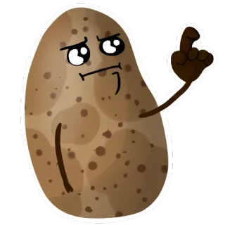 😳 土豆, 卡通, 中指, 手势, 冒犯, 表情符号 telegram sticker