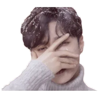 😭 uomo, neve, inverno, triste telegram sticker