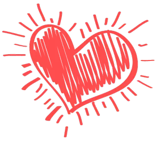 ♥ serce, miłość, czerwony, bazgroły whatsapp sticker