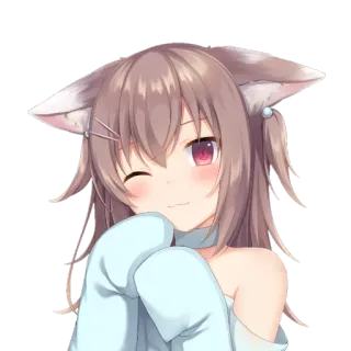 🍙 Anime, Kawaii, Catgirl, Neko, Fofo, Mangá, Arte digital telegram sticker