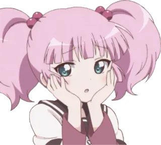 😯 anime, girl, pink hair, cute, cartoon telegram sticker