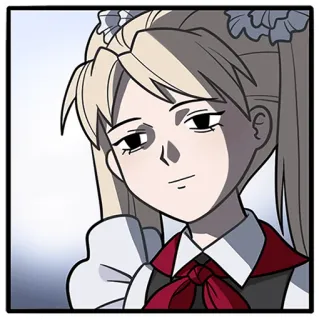 ❓ Anime, Maid, Pelo Rubio, Coletas, Dibujos animados, Personaje telegram sticker