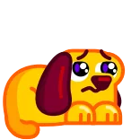 😞 cão, cachorro, triste, fofo, desenho animado, animal whatsapp sticker