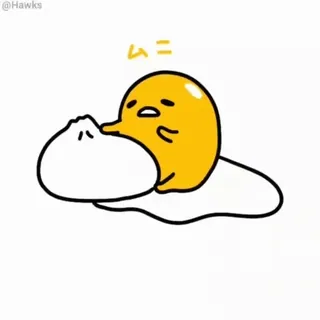 🍳 Gudetama ムニ gudetama, lazy egg, kawaii, sanrio, egg, cartoon, cute whatsapp sticker