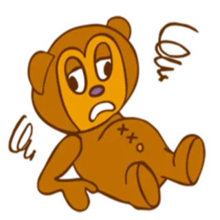 😣 Teddybär, traurig, verärgert, kaputt, Stofftier, Spielzeug whatsapp sticker