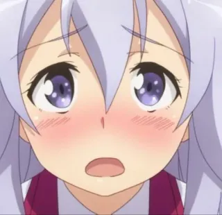 ✨ anime girl, cute, blush, purple eyes, anime telegram sticker