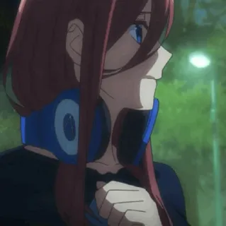 🐾 Nakano Miku The Quintessential Quintuplets Anime, Manga, Personaggio, Cuffie, Ragazza telegram sticker