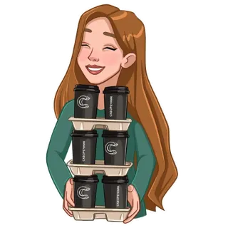 ☺️ Сковородечник 커피, 여자, 음료, 만화 telegram sticker