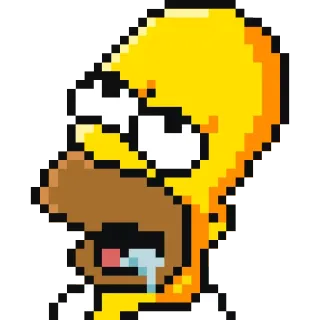 😊 Homer Simpson The Simpsons Гомер Симпсон, Пиксель арт, Грустный, Плачет, Симпсоны telegram sticker