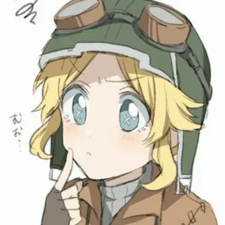 ☔️ むむ anime, pilot, cartoon, blond hair, cute, helmet telegram sticker