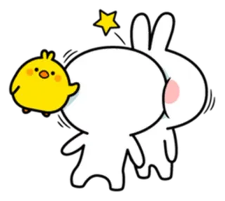 😘 coelho, pintinho, fofo, desenho animado, adesivo, animal telegram sticker