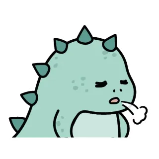 😪 dinosaur, cute, cartoon, animal, kawaii, exhausted telegram sticker