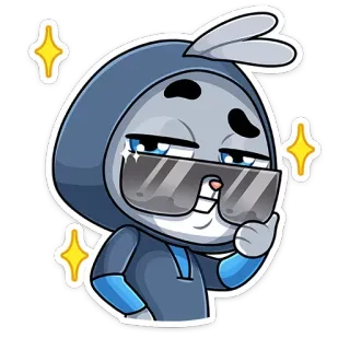 😎 Cartone animato, Animale, Occhiali da sole, Felpa con cappuccio, Carino, Adesivo whatsapp sticker