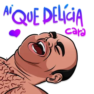 👅 AI QUE DELÍCIA cara Dibujo animado, Emoción, Feliz, Alegre, Deleite, Expresión telegram sticker