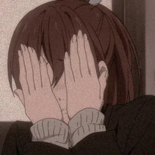 🥯 Anime, Triste, Menina, Chorando, Emocional telegram sticker