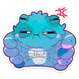 🤨 贴纸, 怪物, 生气, 卡通, 可爱, 插图 telegram sticker