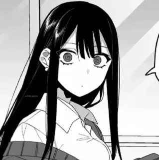 ▪️ Anime, Manga, Mädchen, Schuluniform, Cartoon, Schwarzweiß telegram sticker