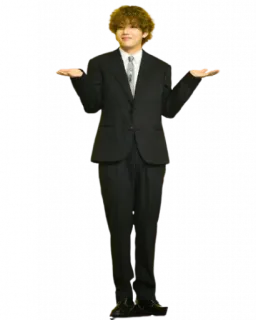 🤔 person, man, suit, tie, standing, formal wear telegram sticker