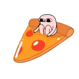 🍕 dibujos animados, pizza, comida, blob, lindo, divertido, pegatina whatsapp sticker