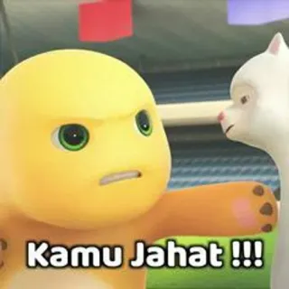 😞 Kamu Jahat !!! Kreskówka, Zły, Indonezyjski, Animacja telegram sticker