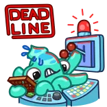 💦 DEAD LINE Frist, Stress, Arbeit, Überlastet, Beschäftigt, Panik telegram sticker