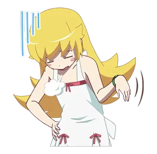 😤 애니메이션, 소녀, 금발, 모노가타리, 스티커, 만화, 캐릭터 telegram sticker