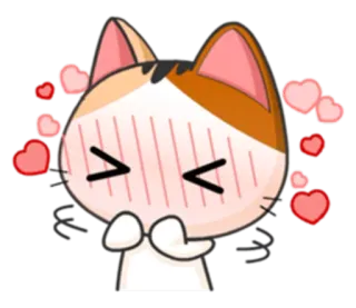 ☺️ chat, coeurs, amour, mignon, emoji, autocollant whatsapp sticker